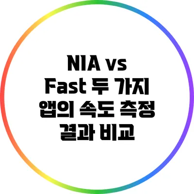 NIA vs Fast: 두 가지 앱의 속도 측정 결과 비교