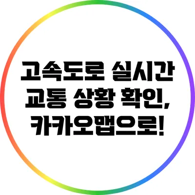 고속도로 실시간 교통 상황 확인, 카카오맵으로!