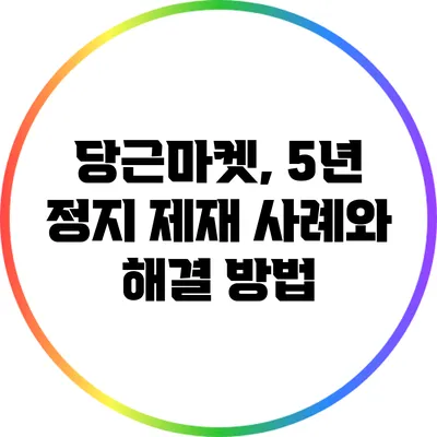 당근마켓, 5년 정지 제재 사례와 해결 방법