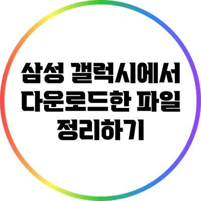 삼성 갤럭시에서 다운로드한 파일 정리하기