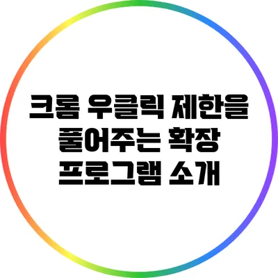 크롬 우클릭 제한을 풀어주는 확장 프로그램 소개