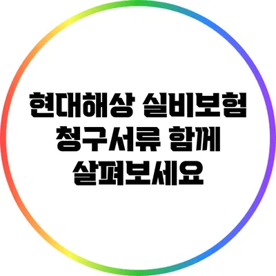 현대해상 실비보험 청구서류 함께 살펴보세요
