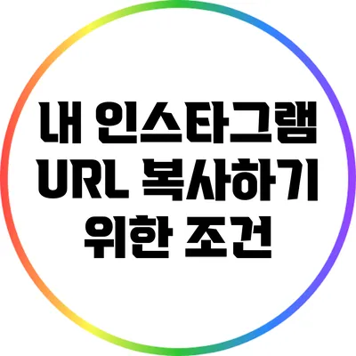 내 인스타그램 URL 복사하기 위한 조건