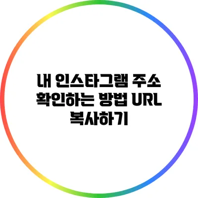 내 인스타그램 주소 확인하는 방법: URL 복사하기