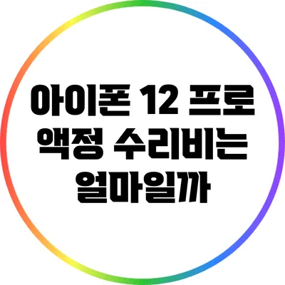 아이폰 12 프로 액정 수리비는 얼마일까?