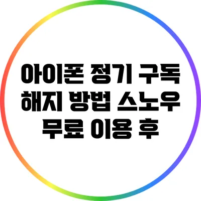 아이폰 정기 구독 해지 방법: 스노우 무료 이용 후