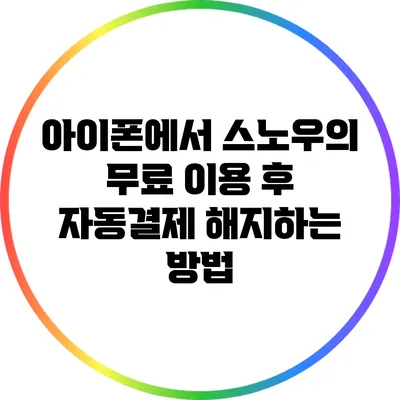 아이폰에서 스노우의 무료 이용 후 자동결제 해지하는 방법