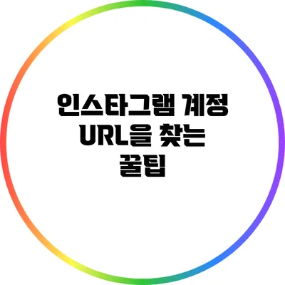 인스타그램 계정 URL을 찾는 꿀팁