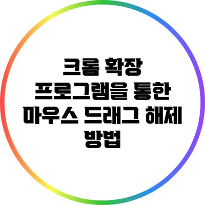 크롬 확장 프로그램을 통한 마우스 드래그 해제 방법