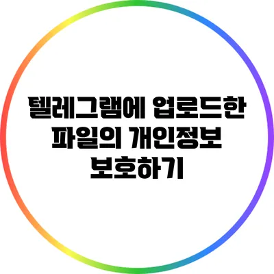 텔레그램에 업로드한 파일의 개인정보 보호하기