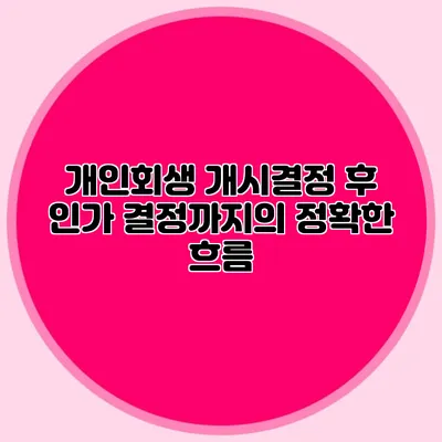 개인회생 개시결정 후 인가 결정까지의 정확한 흐름