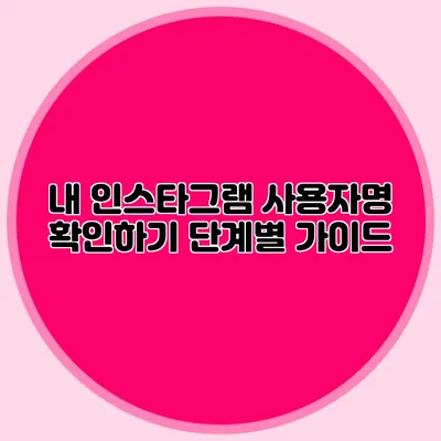 내 인스타그램 사용자명 확인하기: 단계별 가이드