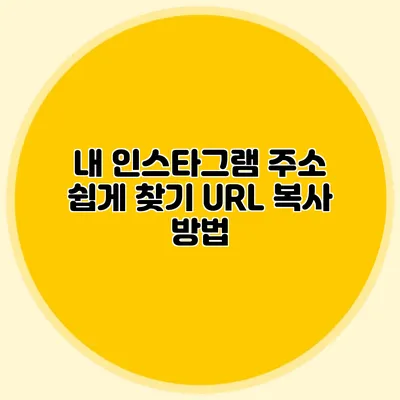 내 인스타그램 주소 쉽게 찾기: URL 복사 방법