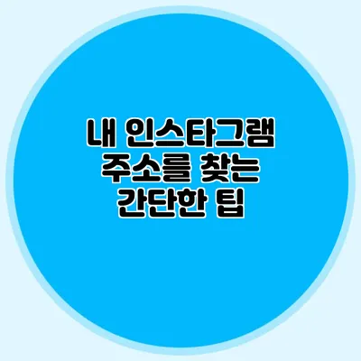내 인스타그램 주소를 찾는 간단한 팁