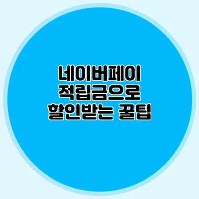 네이버페이 적립금으로 할인받는 꿀팁