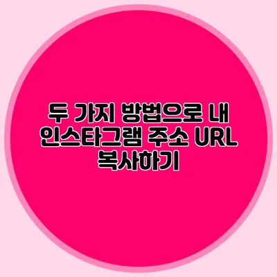 두 가지 방법으로 내 인스타그램 주소 URL 복사하기