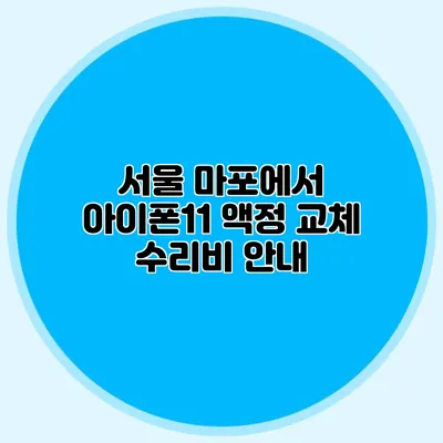 서울 마포에서 아이폰11 액정 교체 수리비 안내