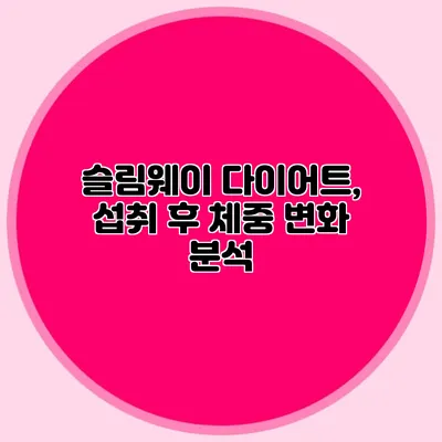 슬림웨이 다이어트, 섭취 후 체중 변화 분석