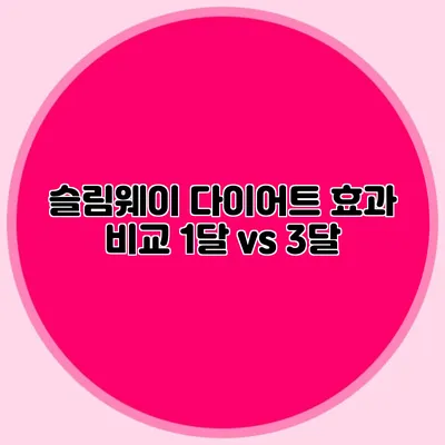 슬림웨이 다이어트 효과 비교: 1달 vs 3달