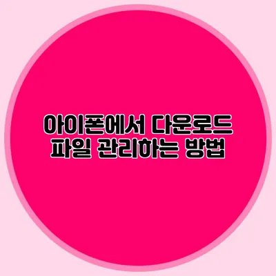 아이폰에서 다운로드 파일 관리하는 방법