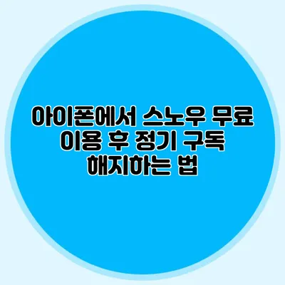 아이폰에서 스노우 무료 이용 후 정기 구독 해지하는 법