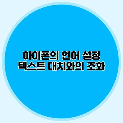 아이폰의 언어 설정: 텍스트 대치와의 조화