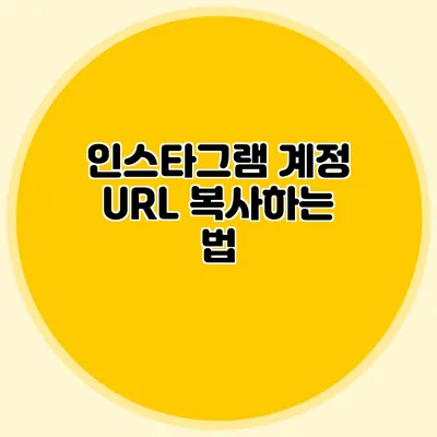 인스타그램 계정 URL 복사하는 법