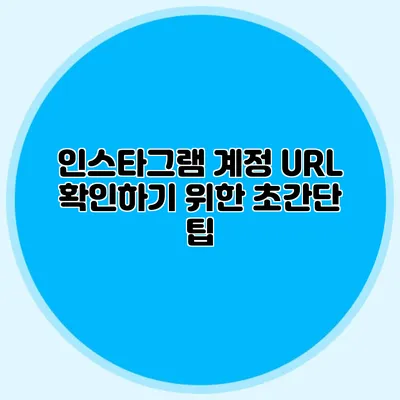 인스타그램 계정 URL 확인하기 위한 초간단 팁
