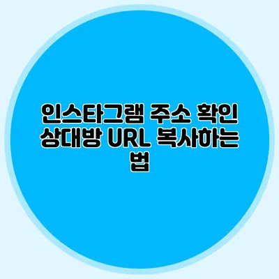 인스타그램 주소 확인: 상대방 URL 복사하는 법