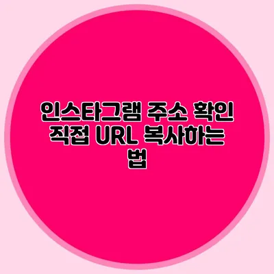 인스타그램 주소 확인: 직접 URL 복사하는 법