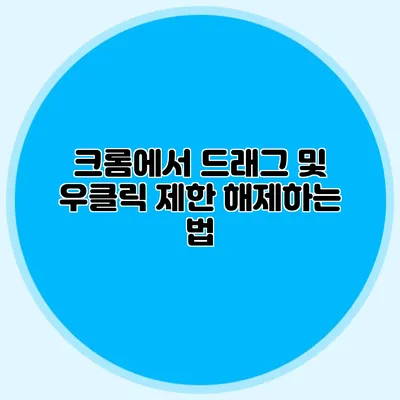 크롬에서 드래그 및 우클릭 제한 해제하는 법
