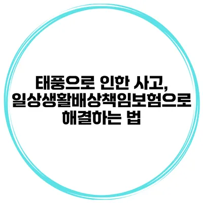 태풍으로 인한 사고, 일상생활배상책임보험으로 해결하는 법