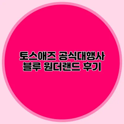 토스애즈 공식대행사 블루 원더랜드 후기