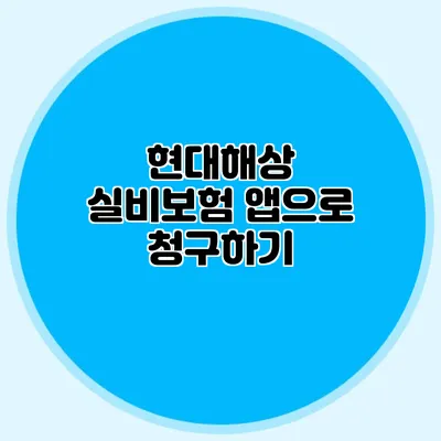 현대해상 실비보험 앱으로 청구하기
