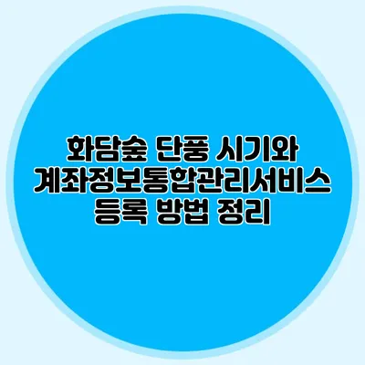 화담숲 단풍 시기와 계좌정보통합관리서비스 등록 방법 정리