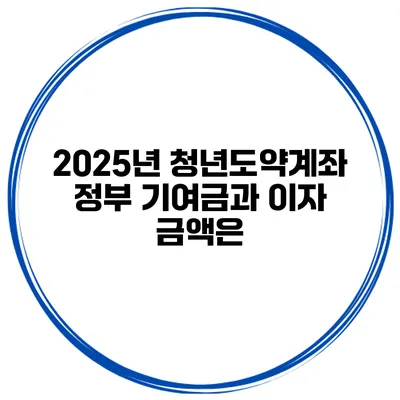2025년 청년도약계좌 정부 기여금과 이자 금액은?