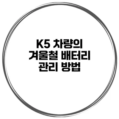 K5 차량의 겨울철 배터리 관리 방법
