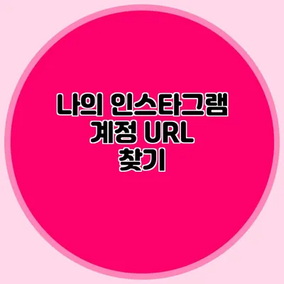 나의 인스타그램 계정 URL 찾기