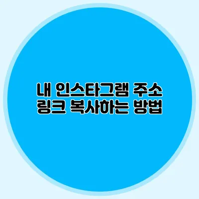 내 인스타그램 주소 링크 복사하는 방법