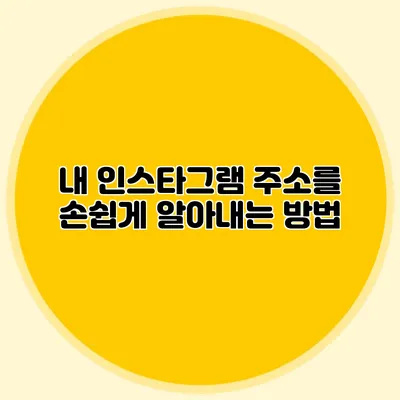 내 인스타그램 주소를 손쉽게 알아내는 방법