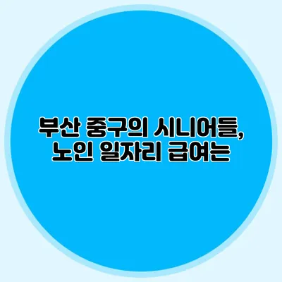 부산 중구의 시니어들, 노인 일자리 급여는?