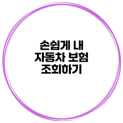 손쉽게 내 자동차 보험 조회하기