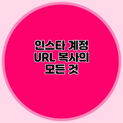 인스타 계정 URL 복사의 모든 것