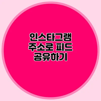 인스타그램 주소로 피드 공유하기