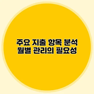 **주요 지출 항목 분석: 월별 관리의 필요성**