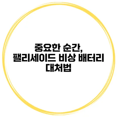 중요한 순간, 팰리세이드 비상 배터리 대처법