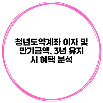 청년도약계좌 이자 및 만기금액, 3년 유지 시 혜택 분석