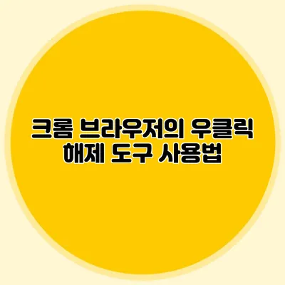 크롬 브라우저의 우클릭 해제 도구 사용법