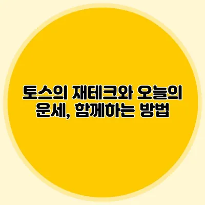 토스의 재테크와 오늘의 운세, 함께하는 방법