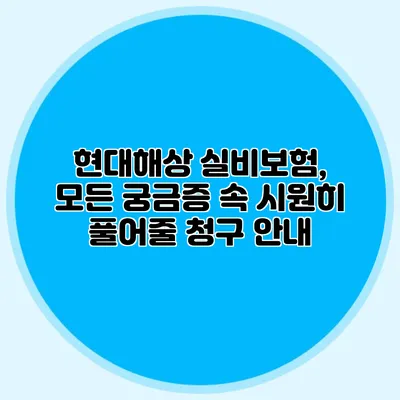현대해상 실비보험, 모든 궁금증 속 시원히 풀어줄 청구 안내